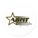 Army Grandpa Round Stickers