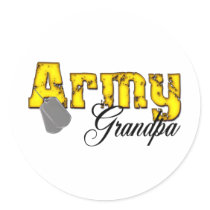 Army Grandpa Round Sticker