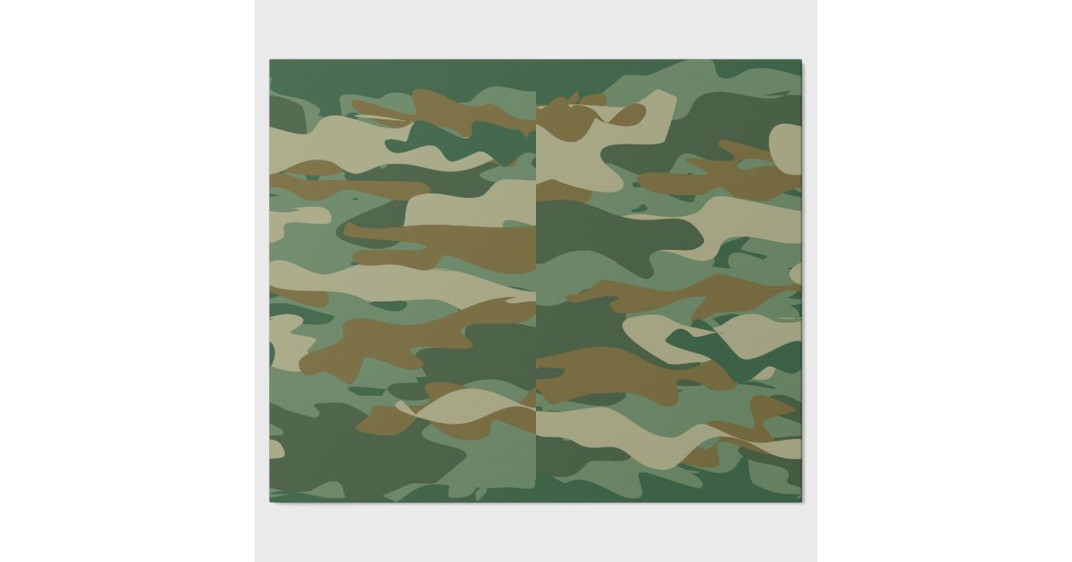 Army green camouflage Birthday wrapping paper Zazzle