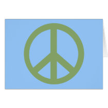 Army Green Peace Sign Products cards