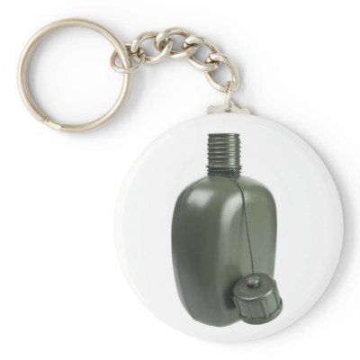 Army green plastic canteen key chains by joxxxxjo