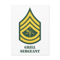 Army Grill Sergeant Postcard