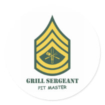 Army Grill Sergeant Round Sticker