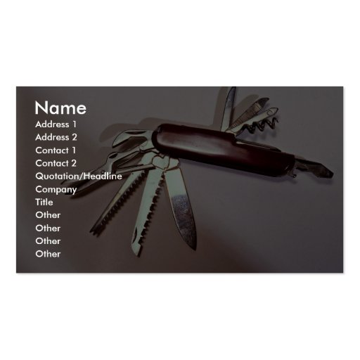 Army knife business card template