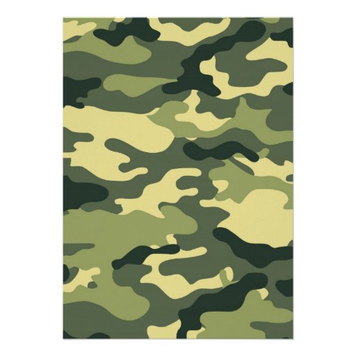Army Military Camouflage Birthday Party Invite