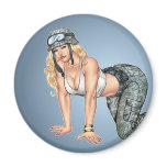 Army, Military Girl in Camo Pinup by Al Rio Magnet