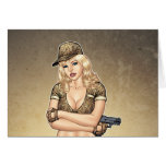 Army, Military Pin-up Good Girl by Al Rio Art Greeting Card