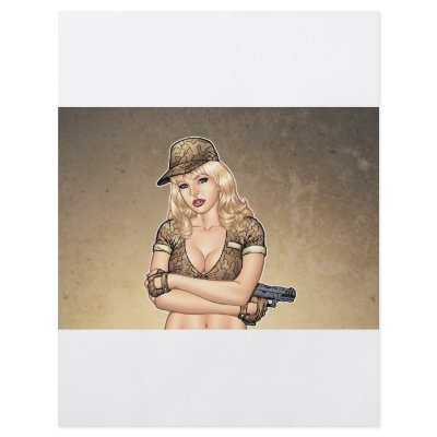 Army, Military Pin-up Good Girl by Al Rio Art Personalized Flyer by AlRioArt