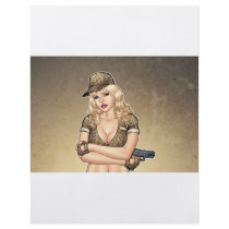 Army, Military Pin-up Good Girl by Al Rio Art Personalized Flyer