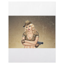 Army, Military Pin-up Good Girl by Al Rio Art Letterhead Design