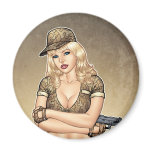 Army, Military Pin-up Good Girl by Al Rio Art Magnets