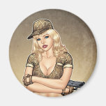 Army, Military Pin-up Good Girl by Al Rio Art Magnets