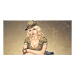 Army, Military Pin-up Good Girl by Al Rio Art Customized Photo Card