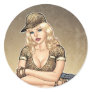 Army, Military Pin-up Good Girl by Al Rio Art Stickers