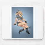 Army Military Pinup Girl in Camo #6 by Al Rio Mouse Pads