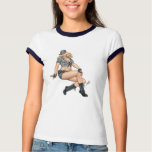 Army Military Pinup Girl in Camo #6 by Al Rio Tee Shirts