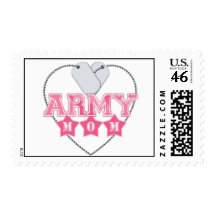 Army Mom Dog Tags Heart Postage