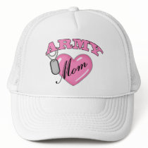 Army Mom Heart N Dog Tag Mesh Hats