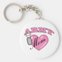 Army Mom Heart N Dog Tag Key Chain