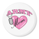 Army Mom Heart N Dog Tag Magnets