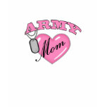 Army Mom Heart N Dog Tag Tee Shirt
