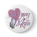 Army Mom Heart N Star Button