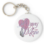 Army Mom Heart N Star Keychain