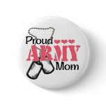 Army Mom Hearts Pinback Buttons