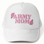 Army Mom Pink Roses Mesh Hats