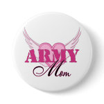 Army Mom Wings Buttons