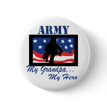 Army My Grandpa My Hero Pin