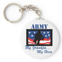 Army My Grandpa My Hero Keychain