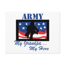 Army My Grandpa My Hero Postcard