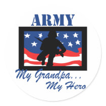 Army My Grandpa My Hero Stickers