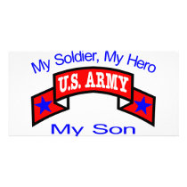 Army My Soldier Hero Son Custom Photo Card