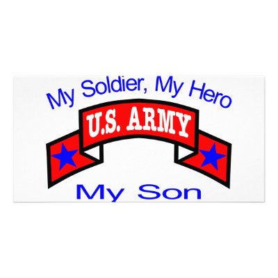 Army My Soldier Hero Son Custom Photo Card by Mustang_Lady