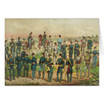 Army Navy and N.Y. State National Guard Uniforms Greeting Card