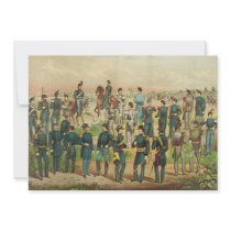 Army Navy and N.Y. State National Guard Uniforms Personalized Invite