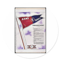 Army Navy Announcement Round Sticker