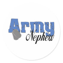 Army Nephew Round Stickers
