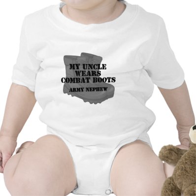 Army Nephew Uncle Combat Boots Baby Bodysuits
