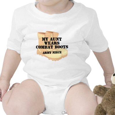 Army Niece Aunt Desert Combat Boots Bodysuit