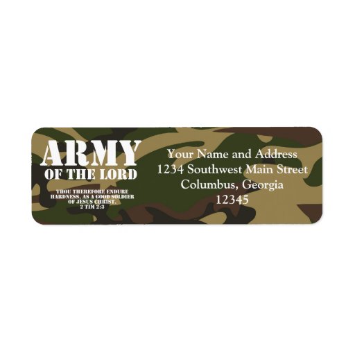 Army Of The Lord Custom Return Address Labels Zazzle