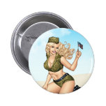 Army or Military Pinup Girl with American Flag