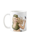 Army or Military Pinup Girl with American Flag Mug