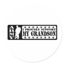 ARMY - Proudly Support Grandson Round Sticker