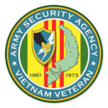 Army Security Agency Vietnam Veteran Round Sticker