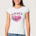 Army Sister Heart N Dog Tag t-shirts