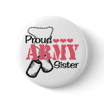 Army Sister Hearts Button