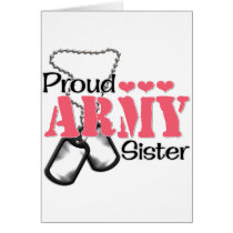 Army Sister Hearts Greeting Cards